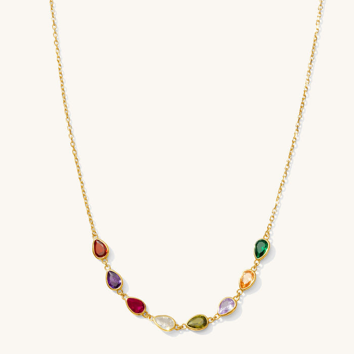 Lyla necklace set with eight hand-picked gemstones in rich jewel tones