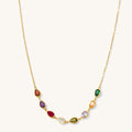 Lyla necklace set with eight hand-picked gemstones in rich jewel tones