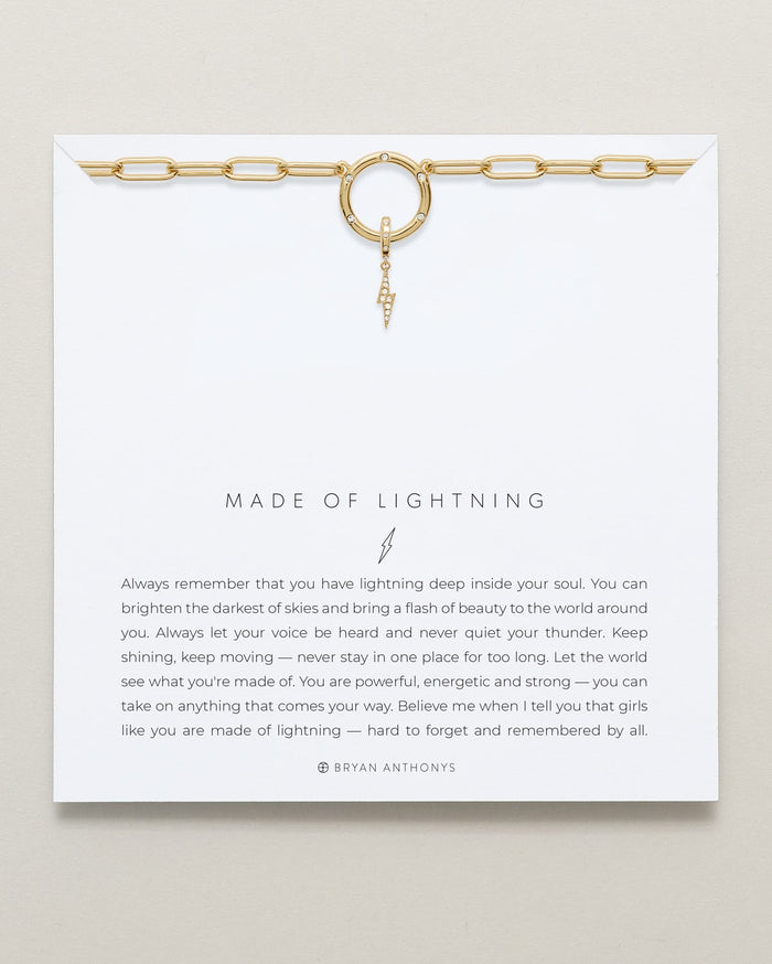 Bryan Anthonys Stories Of You Made Of Lightning Gold Charm Necklace On Card
