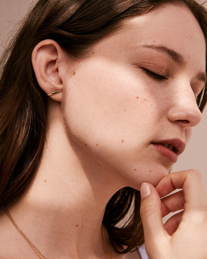 Bryan Anthonys Made Of Lightning Gold Earrings On Model