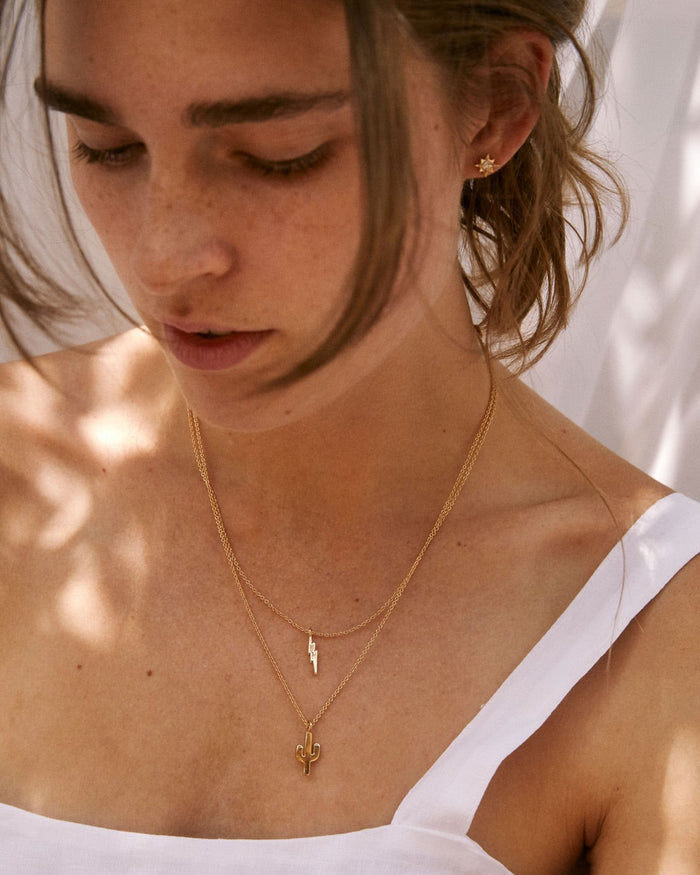 Bryan Anthonys Made of Lightning Gold Necklace on Model
