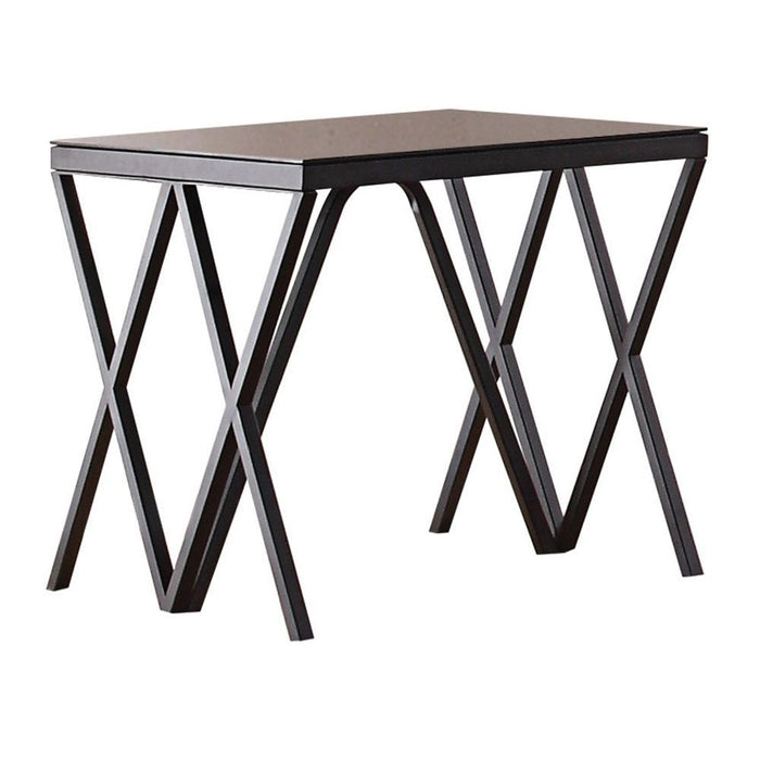 Magenta - End Table - Glass Top & Black