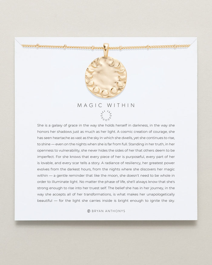 Bryan Anthonys Wild At Heart Magic Within Gold Pendant Necklace On Card
