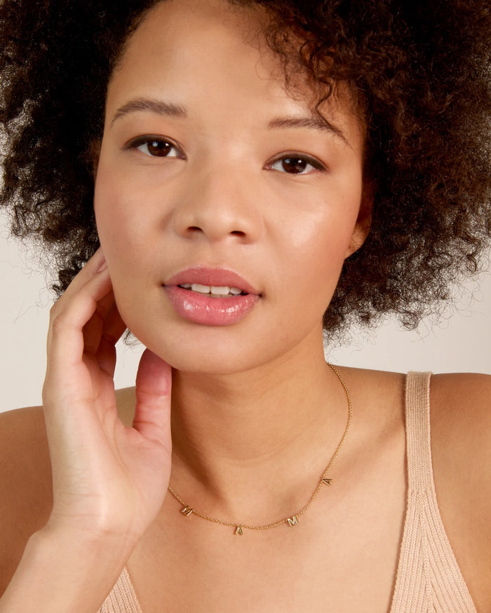 Bryan Anthonys Mama Gold Smooth Necklace On Model