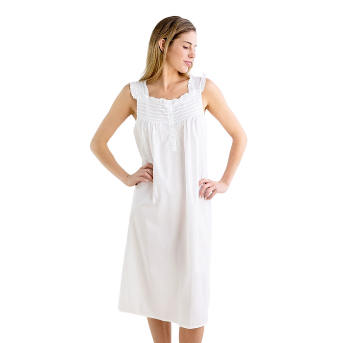 Mandi White Cotton Nightgown - The Well Appointed House