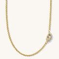 Manhattan necklace in 14k gold vermeil with a pave lobster clasp