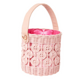 Maribella Wicker Bucket Bag in Pink - The Well Appointed House