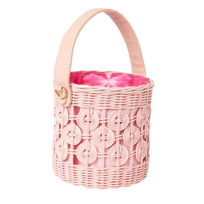 Maribella Wicker Bucket Bag in Pink - The Well Appointed House