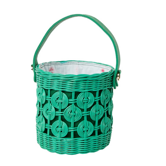 Maribella Wicker Bucket Bag in Green - The Well Appointed House