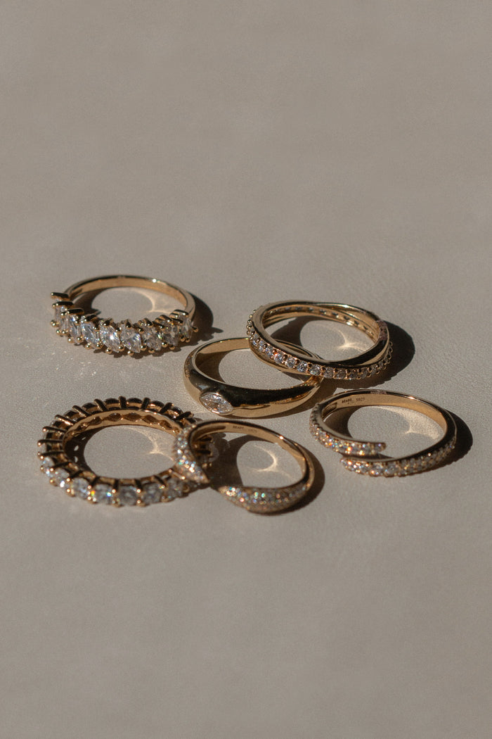 Gold Markie marquise ring, part of the Beads by Tara collection