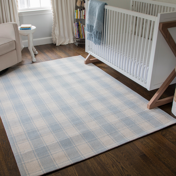 Marlborough Charles Light Blue Hand Woven Wool Area Rug - The Well Appointed House