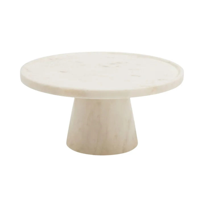 Medium White Marble Cake Stand - Serveware - The Well Appointed House