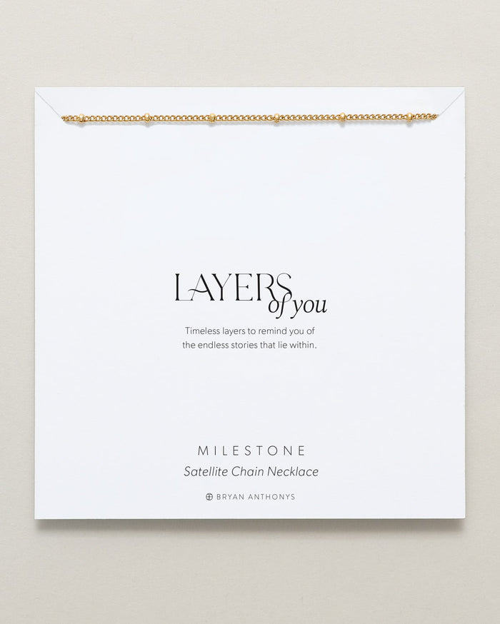 Bryan Anthonys Layers of You Collection Milestone Satellite Chain Necklace in Gold On Card