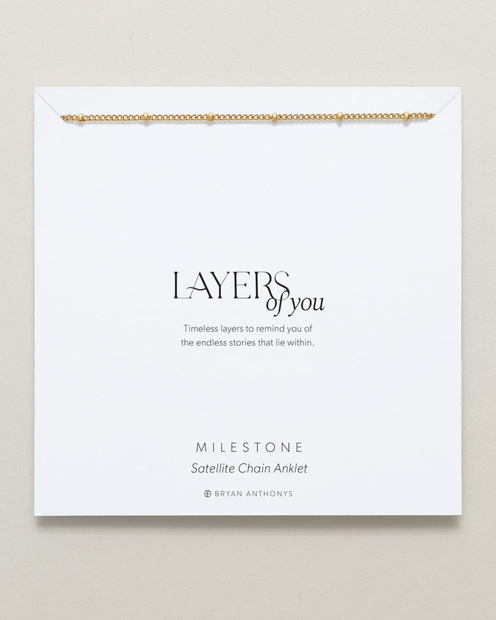 Bryan Anthonys Layers of You Milestone Gold Satellite Chain Anklet On Card