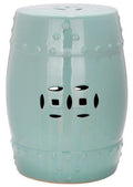 Ming Ceramic Garden Seat in Light Aqua - Garden Stools & Benches - The Well Appointed House