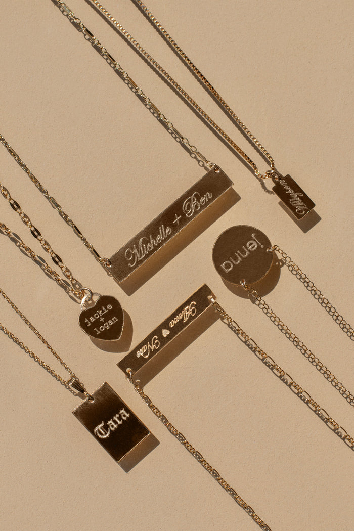 Dainty Mini Lennon bar pendant, an easy piece to layer with other chains