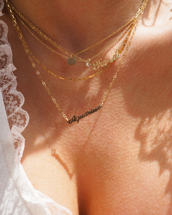 Dainty gold fill zodiac necklace, a subtle way to wear your star sign