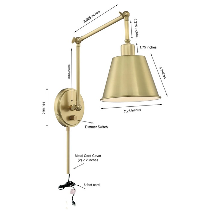 Mitchell One Light Task Sconce - The Well Appointed House