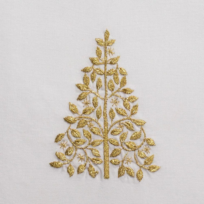Set of 2 Mod Tree Gold Holiday Hand Towels - Christmas Hand Towels - The Well Appointed House
