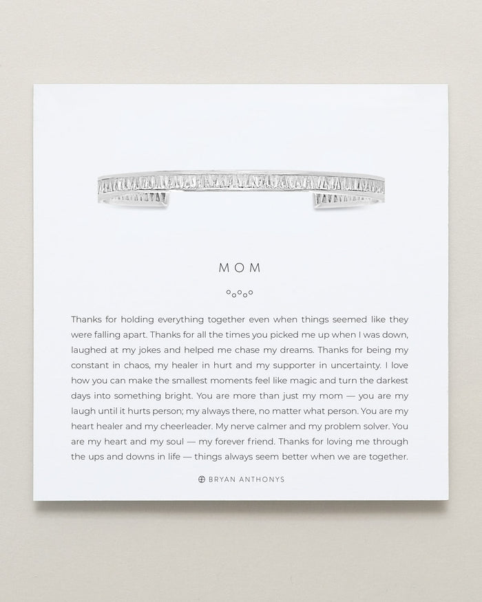 Bryan Anthonys Mom Baguette Cuff Silver On Card