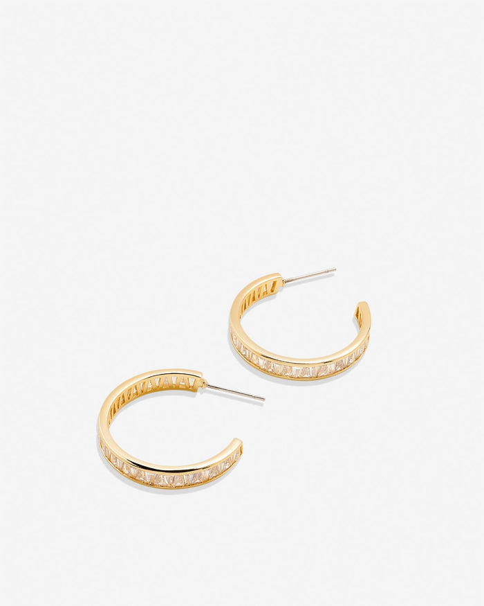 Bryan Anthonys Radiance Collection Baguette Midi Hoop Earrings Gold
