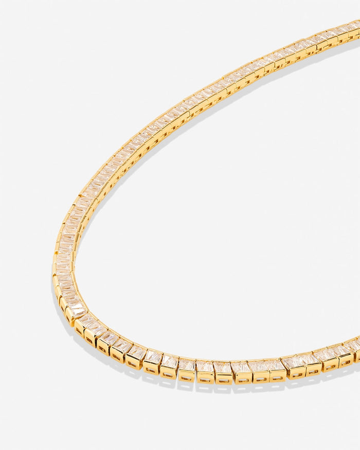 Bryan Anthonys Radiance Collection Baguette Tennis Necklace Gold