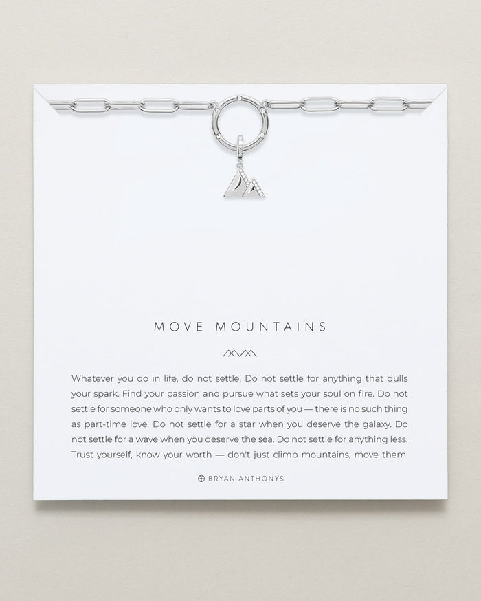 Bryan Anthonys Stories Of You Move Mountains Silver Charm Necklace On Card