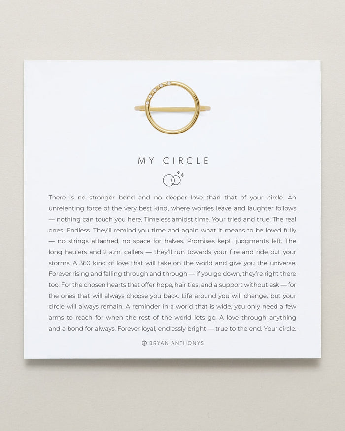 Bryan Anthonys My Circle Friendship Ring in Gold with Meaning Card
