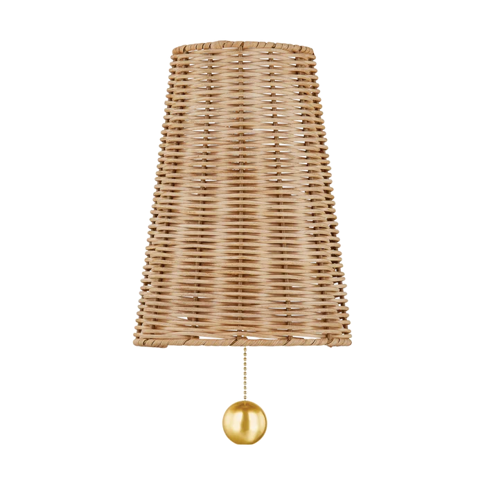 Naida Wall Sconce in Aged Brass Finish - The Well Appointed House