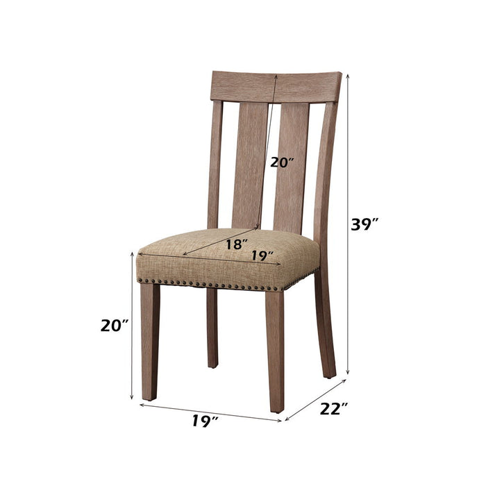 Nathaniel - Side Chair (Set of 2) - Fabric & Maple