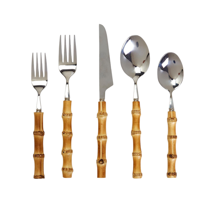 Natural Bamboo 20 Pc Flatware Set - The Well Appointed House