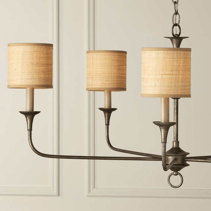Natural Grasscloth Drum Chandelier Shade - Lamp Shades - The Well Appointed House