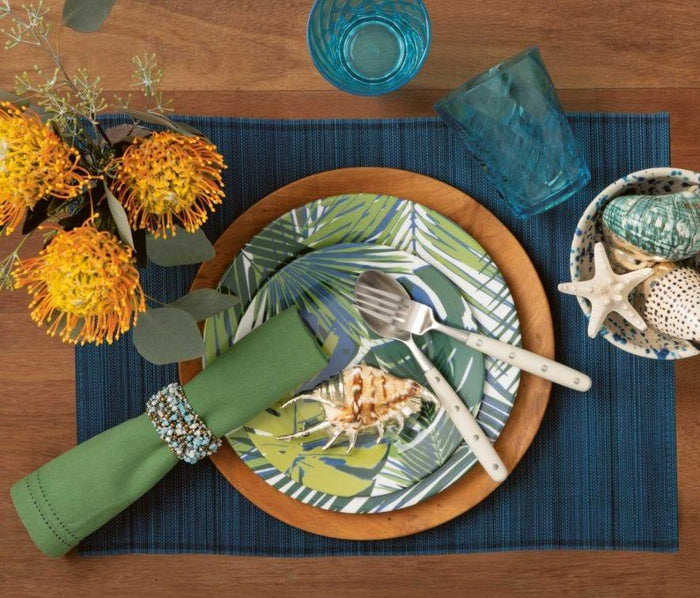Navy Blue Hand Woven Bamboo Placemats - Placemats - The Well Appointed House