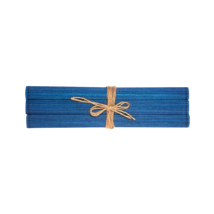 Navy Blue Hand Woven Bamboo Placemats - Placemats - The Well Appointed House
