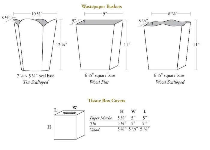 Navy Shells Decoupage Wastebasket and Optional Tissue Box Cover - Wastebasket Sets -  The Well Appointed House
