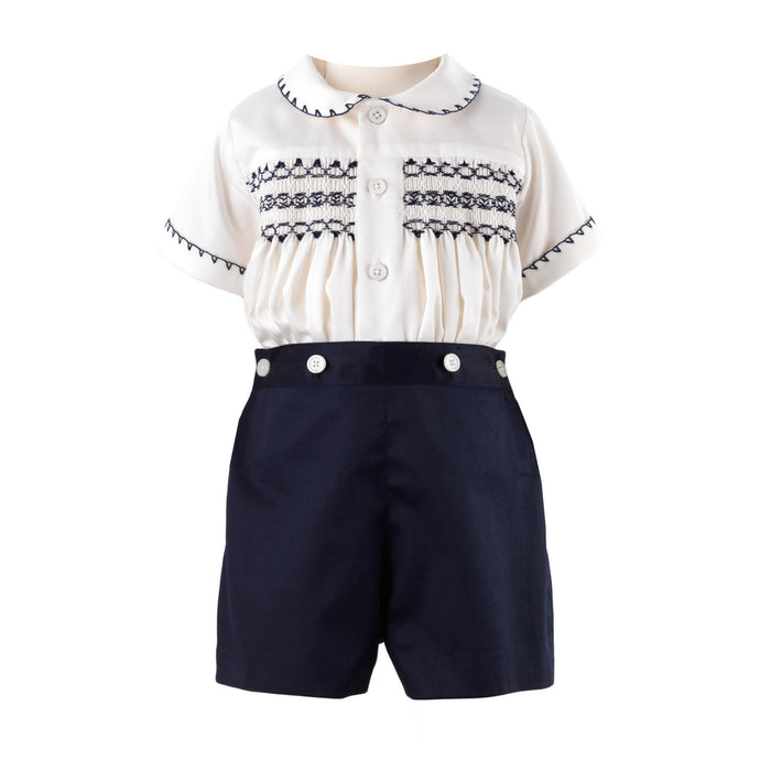 Navy Smocked Set