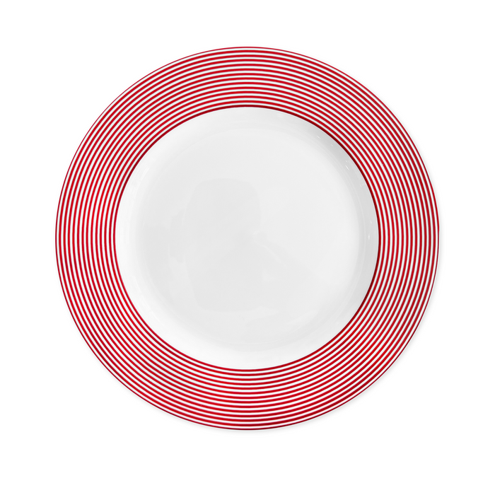 Newport Stripe Crimson Dinner Plate - The Well Appointed House