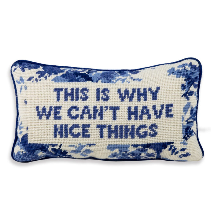 Nice Things Needlepoint Pillow - The Well Appointed House