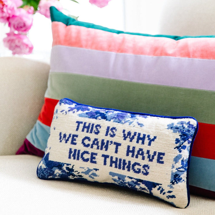 Nice Things Needlepoint Pillow - The Well Appointed House