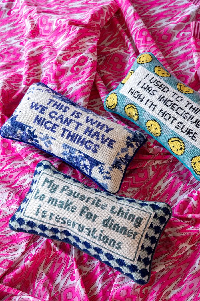Nice Things Needlepoint Pillow - The Well Appointed House