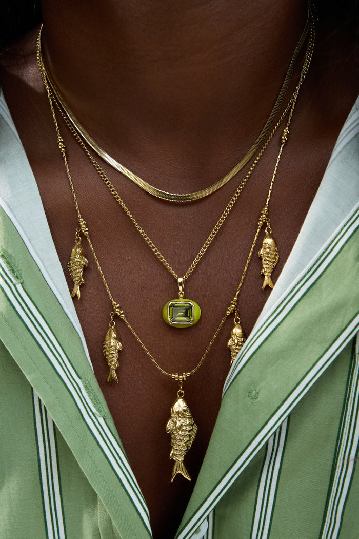 Nile herringbone chain necklace in 14k gold fill by Beads by Tara