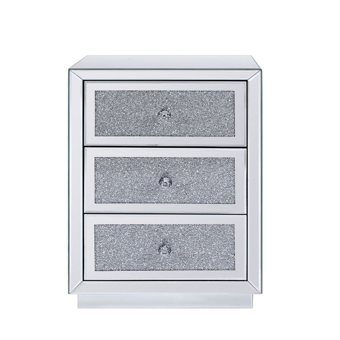 Noralie - 26" Accent Table - Mirrored, Faux Diamonds