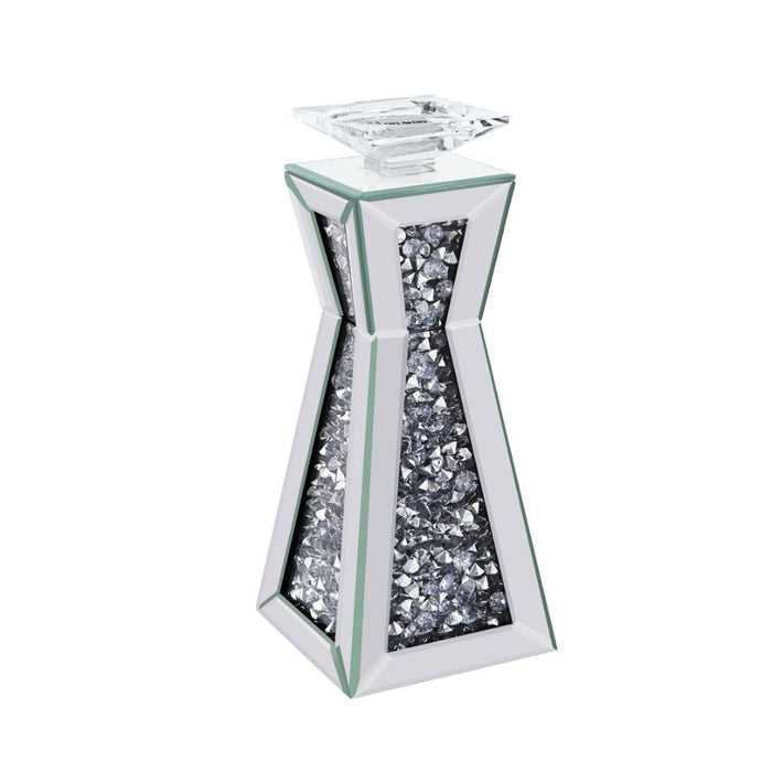 Noralie - Candle Holder (Set of 2) - Mirrored, Faux Diamonds