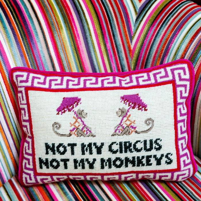 Not My Circus Needlepoint Pillow - The Well Appointed House