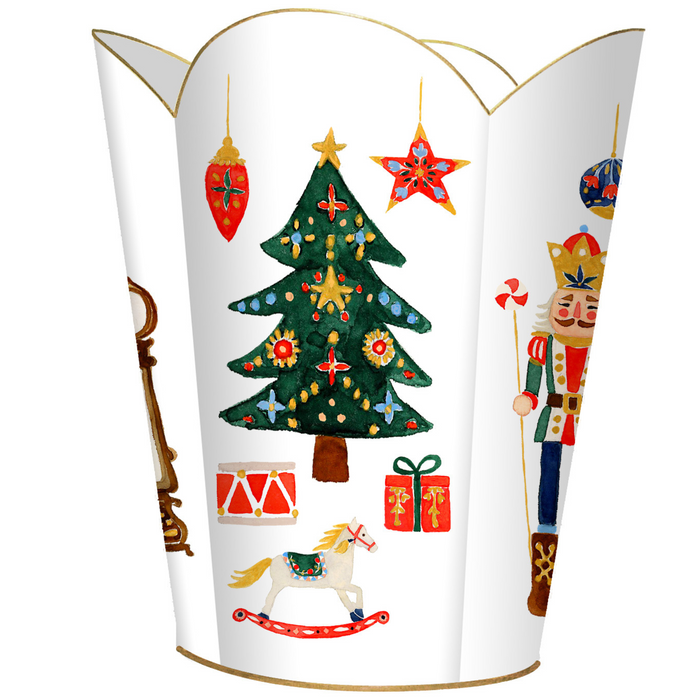 Nutcracker Suite Wastepaper Basket and Optional Tissue Box Cover - Christmas Decor - The Well Appointed House