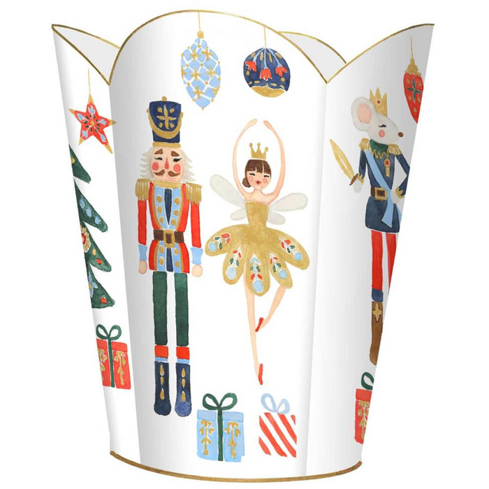 Nutcracker Suite Wastepaper Basket and Optional Tissue Box Cover - Christmas Decor - The Well Appointed House
