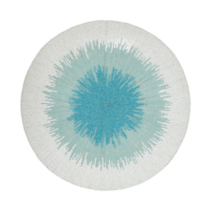 Ombre Hand Beaded Placemat, Turquoise - The Well Appointed House