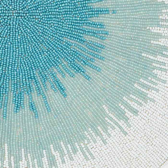Ombre Hand Beaded Placemat, Turquoise - The Well Appointed House
