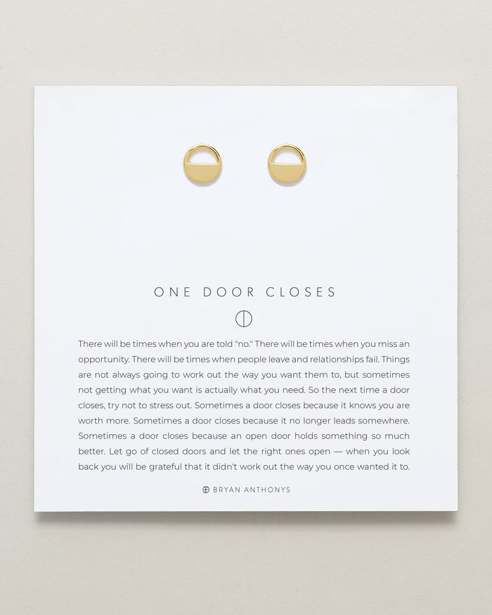 Bryan Anthonys One Door Closes Gold Earring On Card