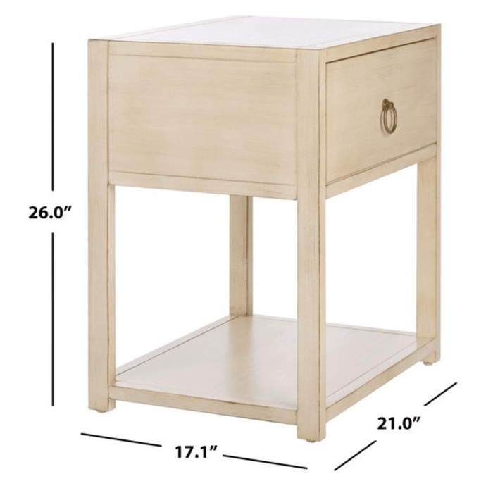 One Drawer Nightstand in Antique White - Nightstands & Chests - The Well Appointed House